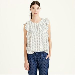 SOLD!!! JCREW Silk Cascade blouse Abstract Peacock